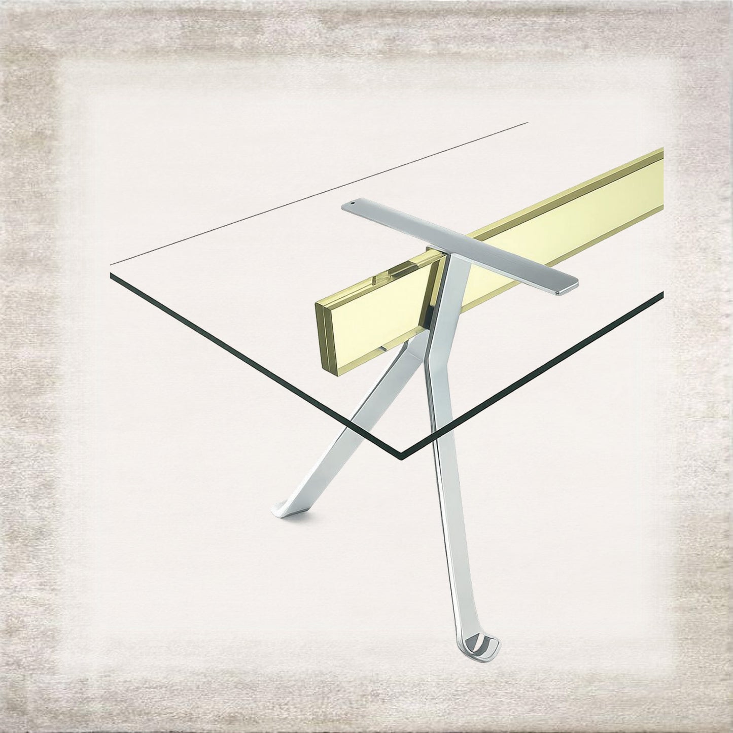 Luce Linear Glass Console – view 2