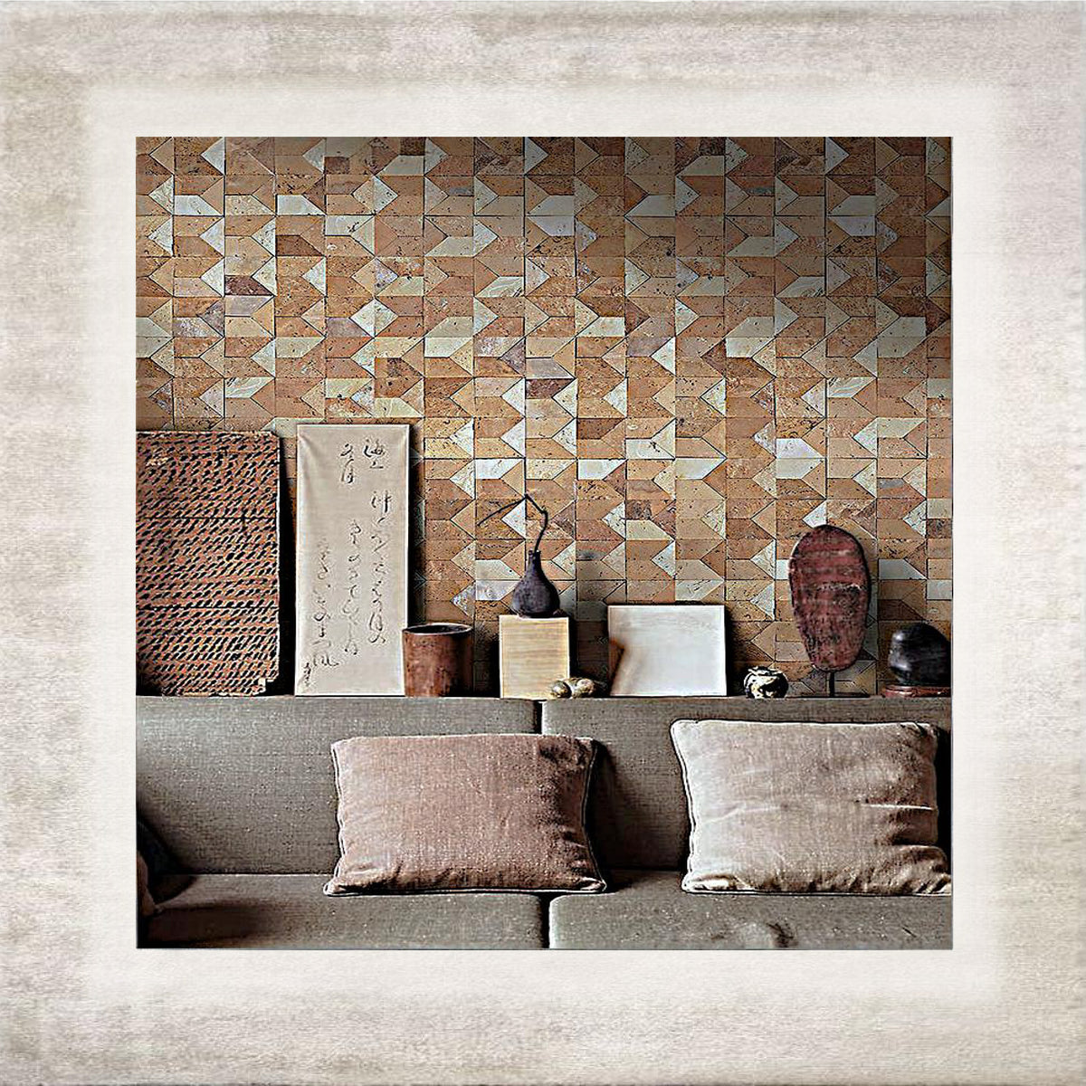 Terra Tessera Geometric Cotto Mosaic interior application
