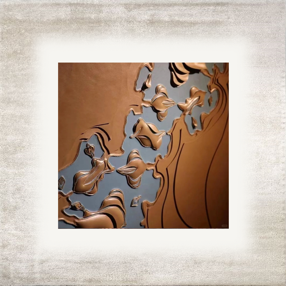 Leather wall covering