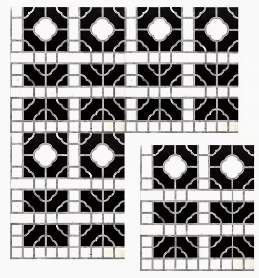 Laser cut marble floor