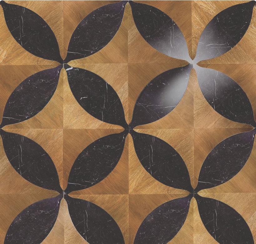 Quadrifoglio Wood and Marble Parquet