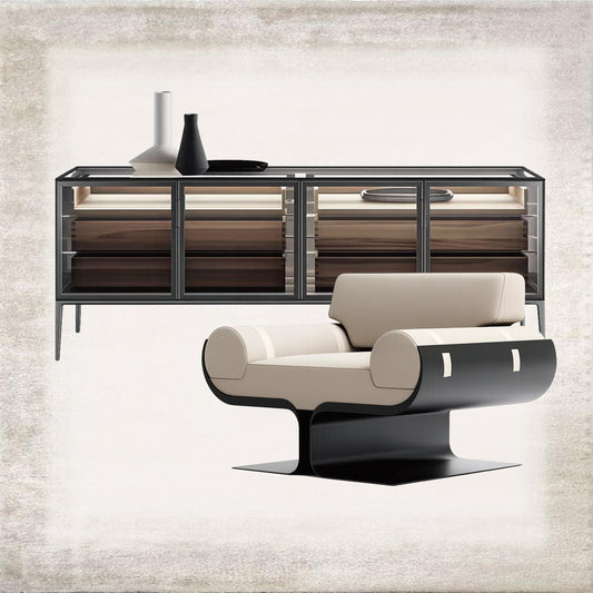 Axis modular lounge chair with coordinating cabinet