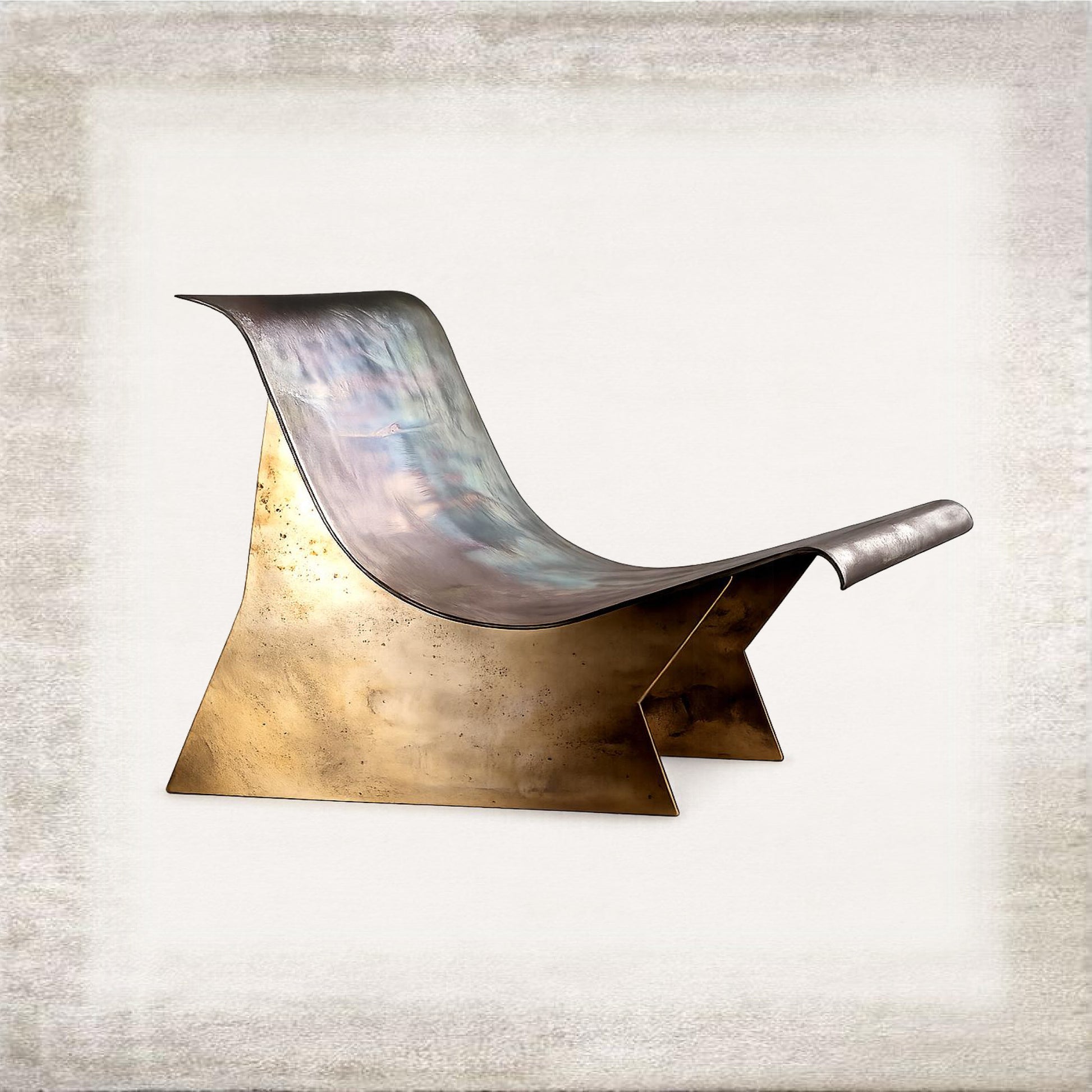 Patina Arc metal lounge chair