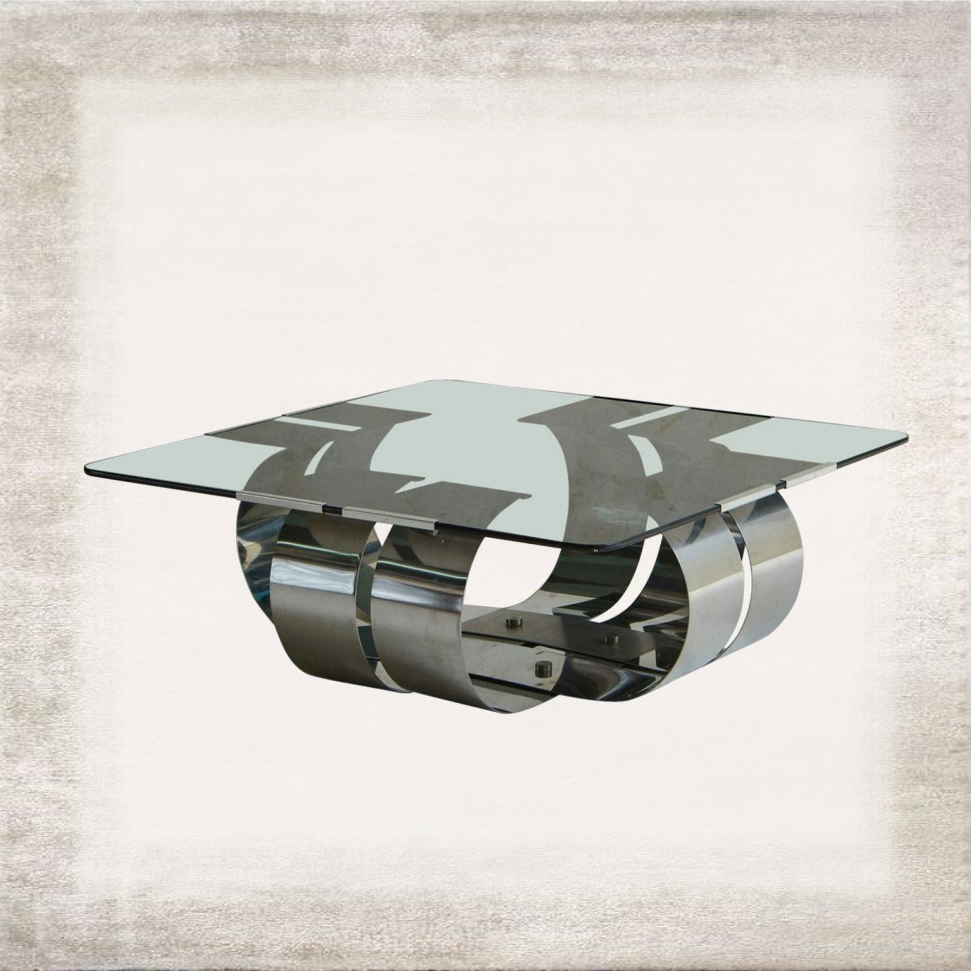 Vetra Sculptural Glass Coffee Table