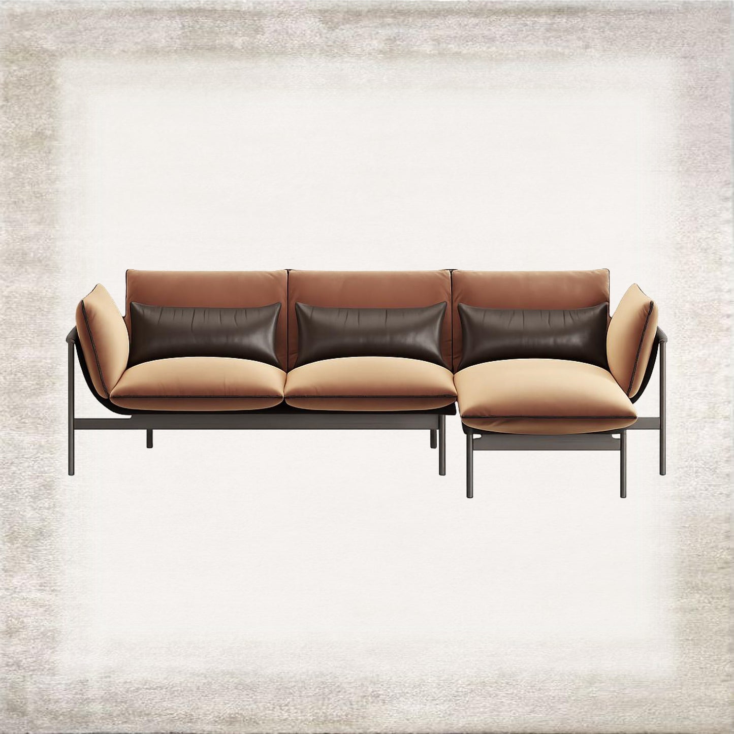 Linea Minimal Leather Sofa – view 2