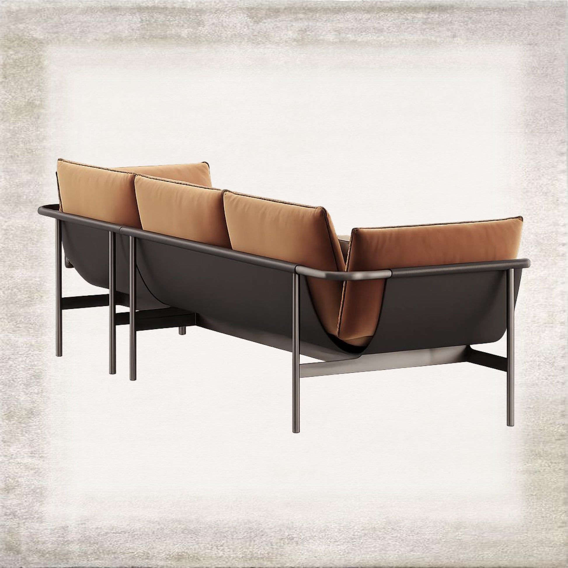 Linea Minimal Leather Sofa – view 3