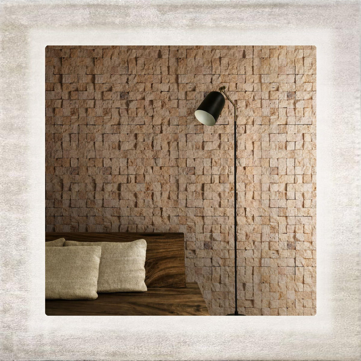 Bronzo Metallic Glazed Finger Mosaic interior application