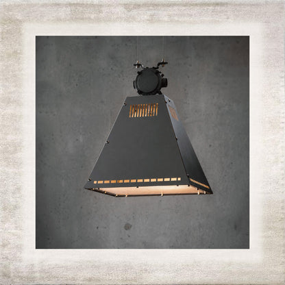 Officina tapered metal pendant light, front view