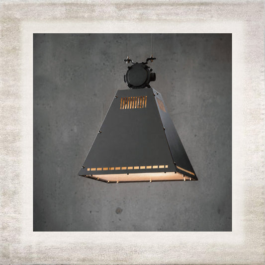 Officina tapered metal pendant light, front view