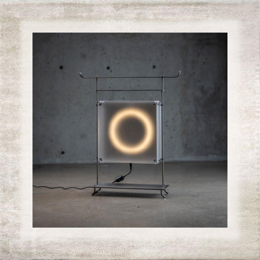 Halo Frosted Acrylic Table Lamp, detail view 2
