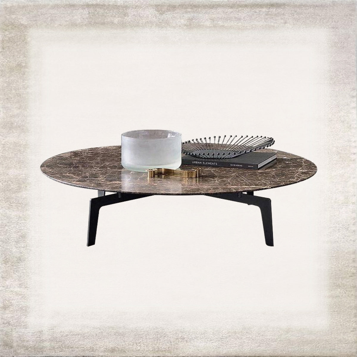 Vena Oval Marble Coffee Table, main view