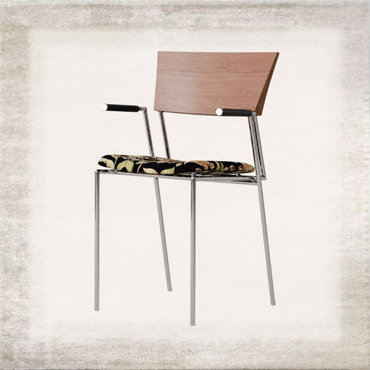 Tela Chrome and Wood Armchair, main view