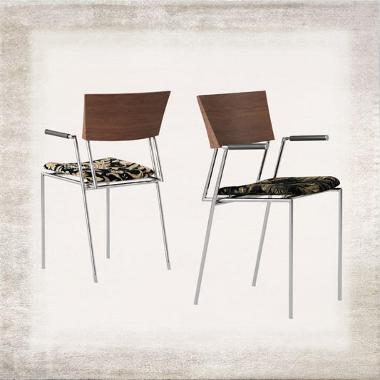 Tela Chrome and Wood Armchair, detail view 2