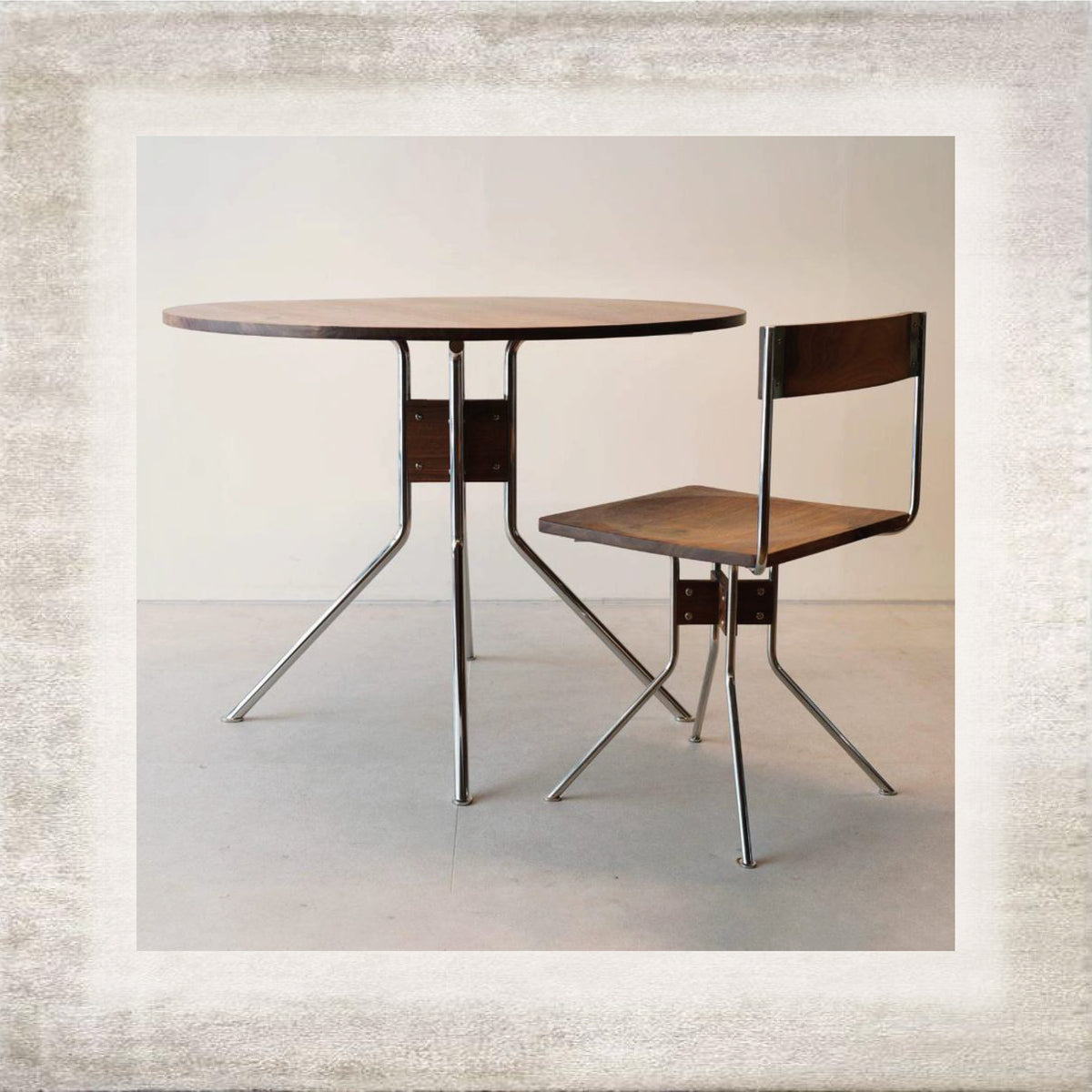 Compasso Wood and Steel Dining Set, main view