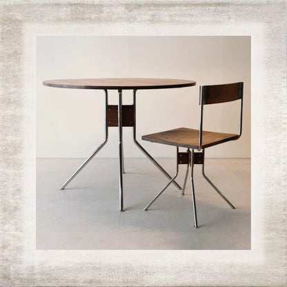Compasso Wood and Steel Dining Set, main view