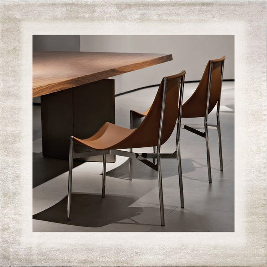 Filo Leather Sling Dining Chair, main view