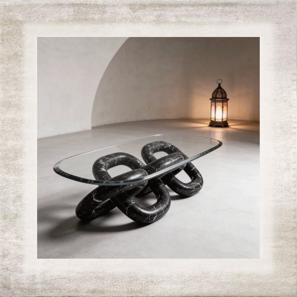 Nodo Marble and Glass Coffee Table, main view
