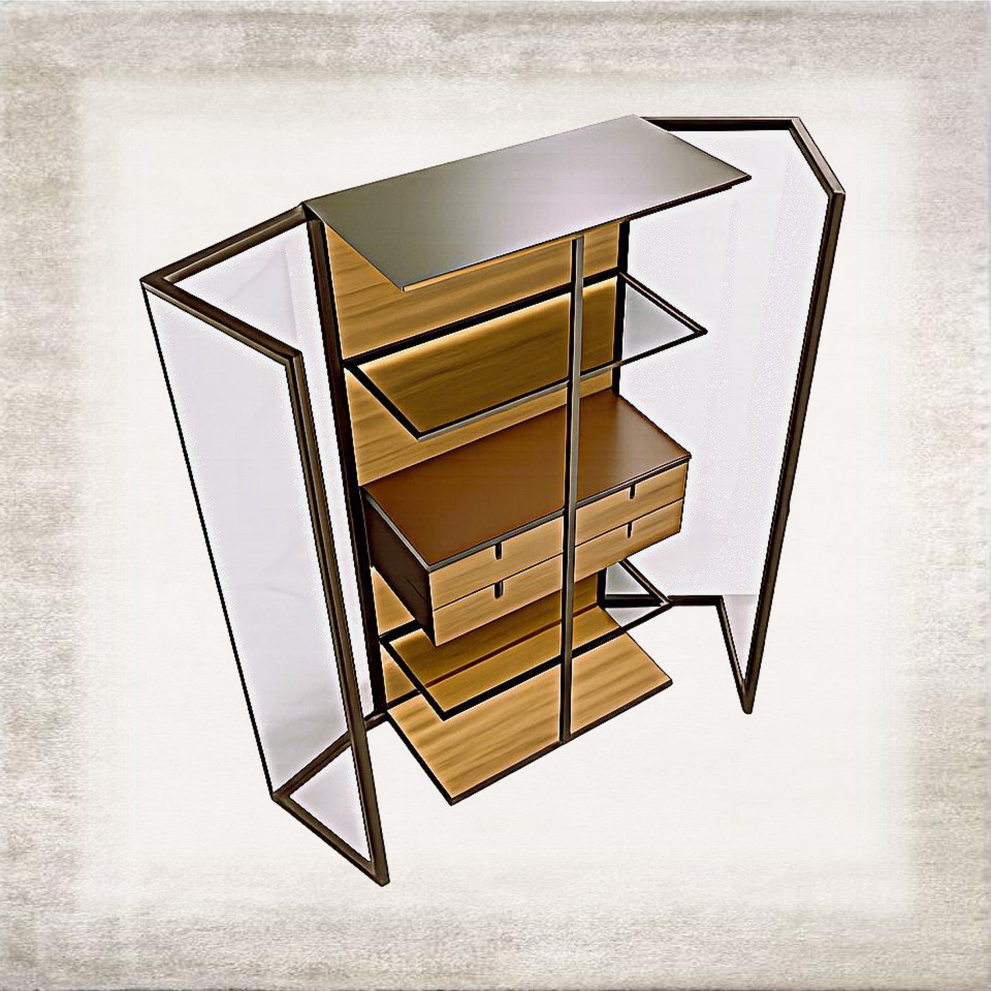 Vetrina Illuminated Display Cabinet technical view