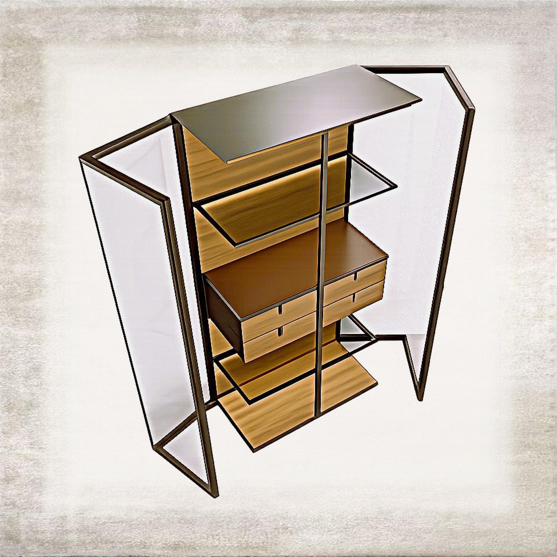 Vetrina Illuminated Display Cabinet technical view