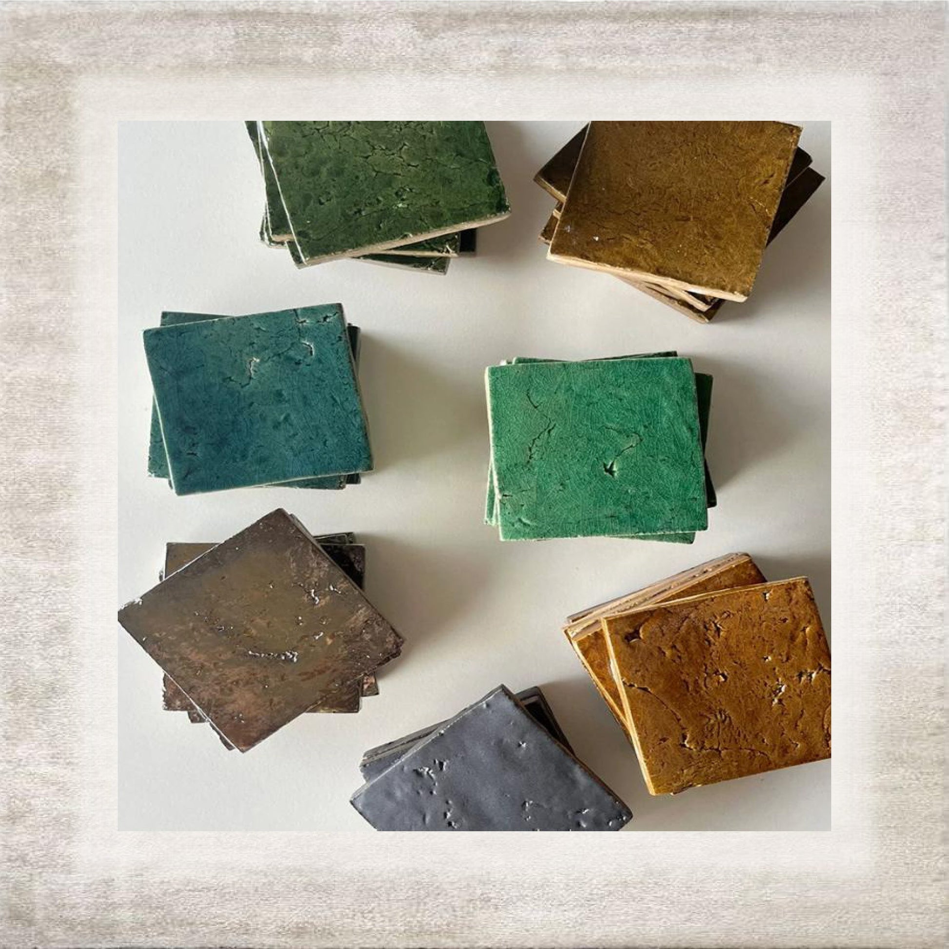 Verdigris Metallic Glazed Tile — detail 2