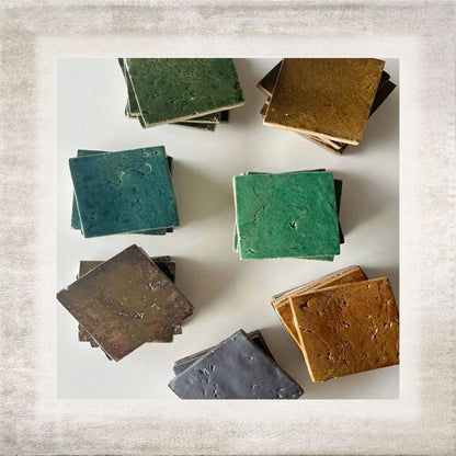 Verdigris Metallic Glazed Tile — detail 2