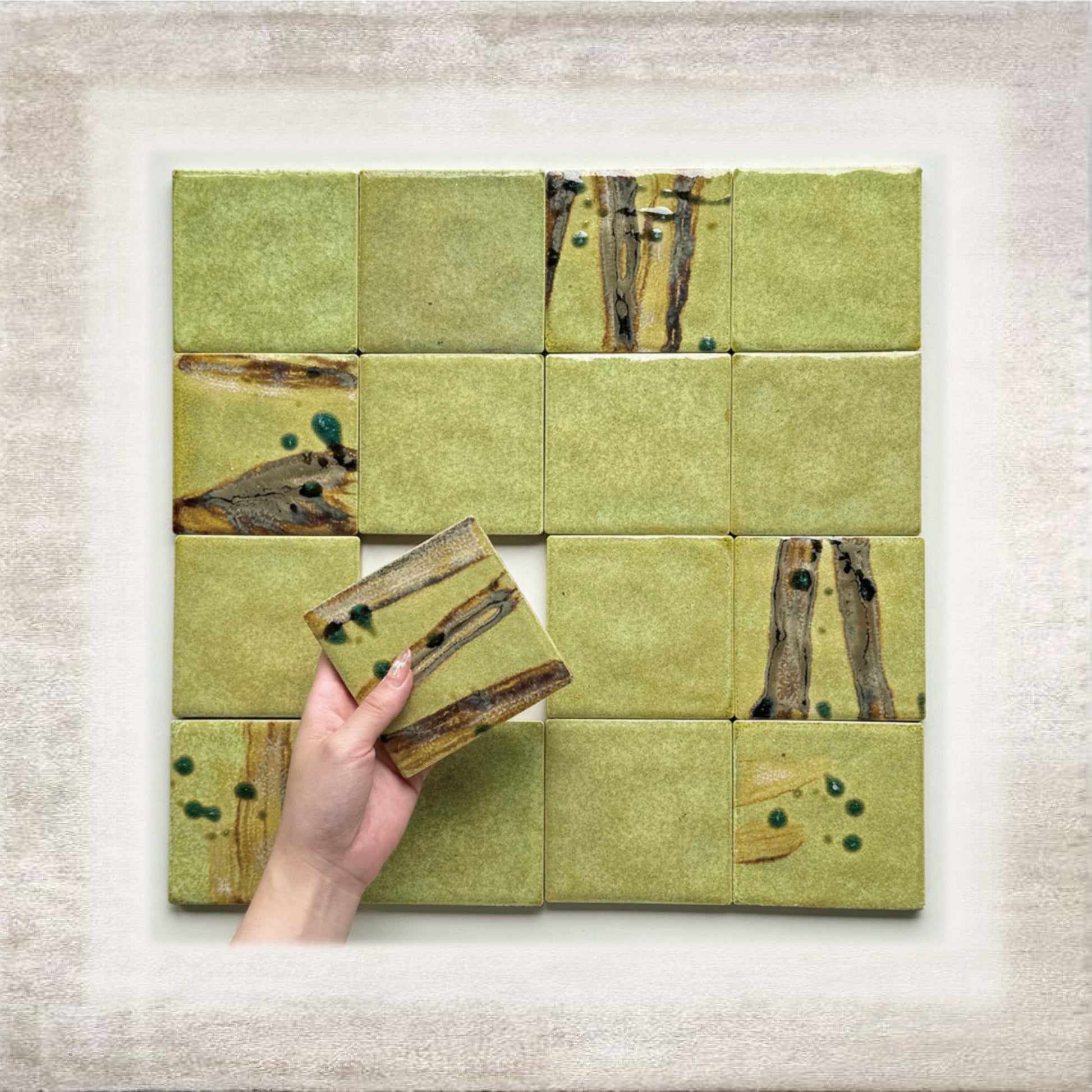 Verde Fiore Hand-Glazed Tile